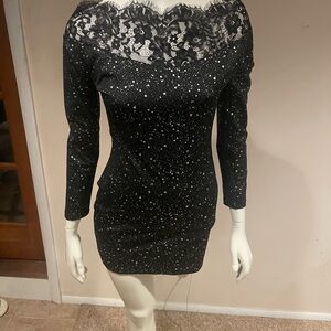 Elegant Black Lace Women's Dress